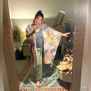 🆕✨NWT Plus Colorful Printed Kimono Boho Style Size 2x-3x Flowy 🦋